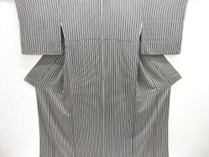 縮緬地　縞模様小紋着物